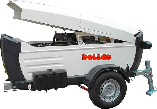 Cable pulling winch on trailer for cable installation