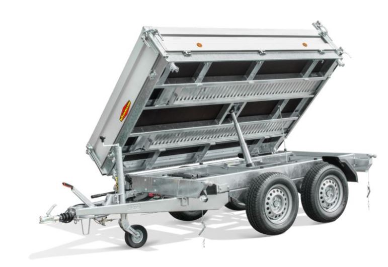Three-way tipper trailer with twin axle – hydraulic tipping for bulk material and construction use.
tipping trailers