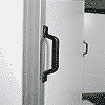 Box trailer with ergonomic door handle for comfortable opening and closing.